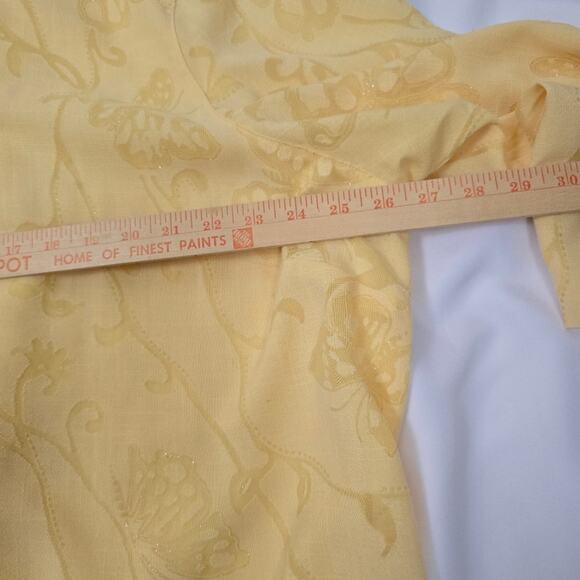 Alfred Dunner Yellow Burnout Sheer Sparkly Butterfly Cottage Core Shirt  24W - Picture 7 of 12